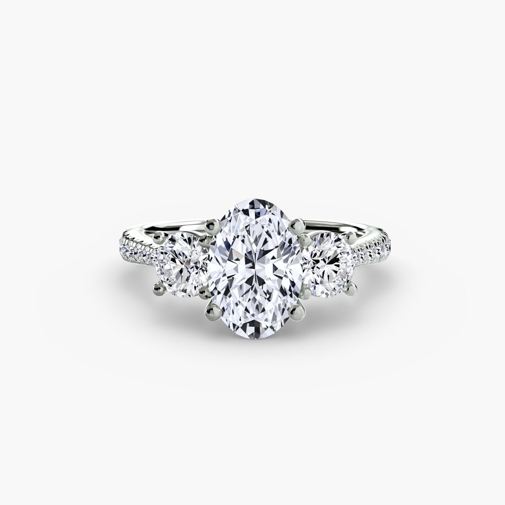 Three-Stone with Pavé Band