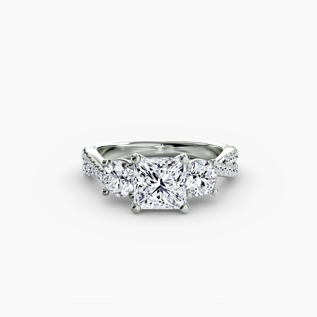 Three-Stone with Pavé Band 2
