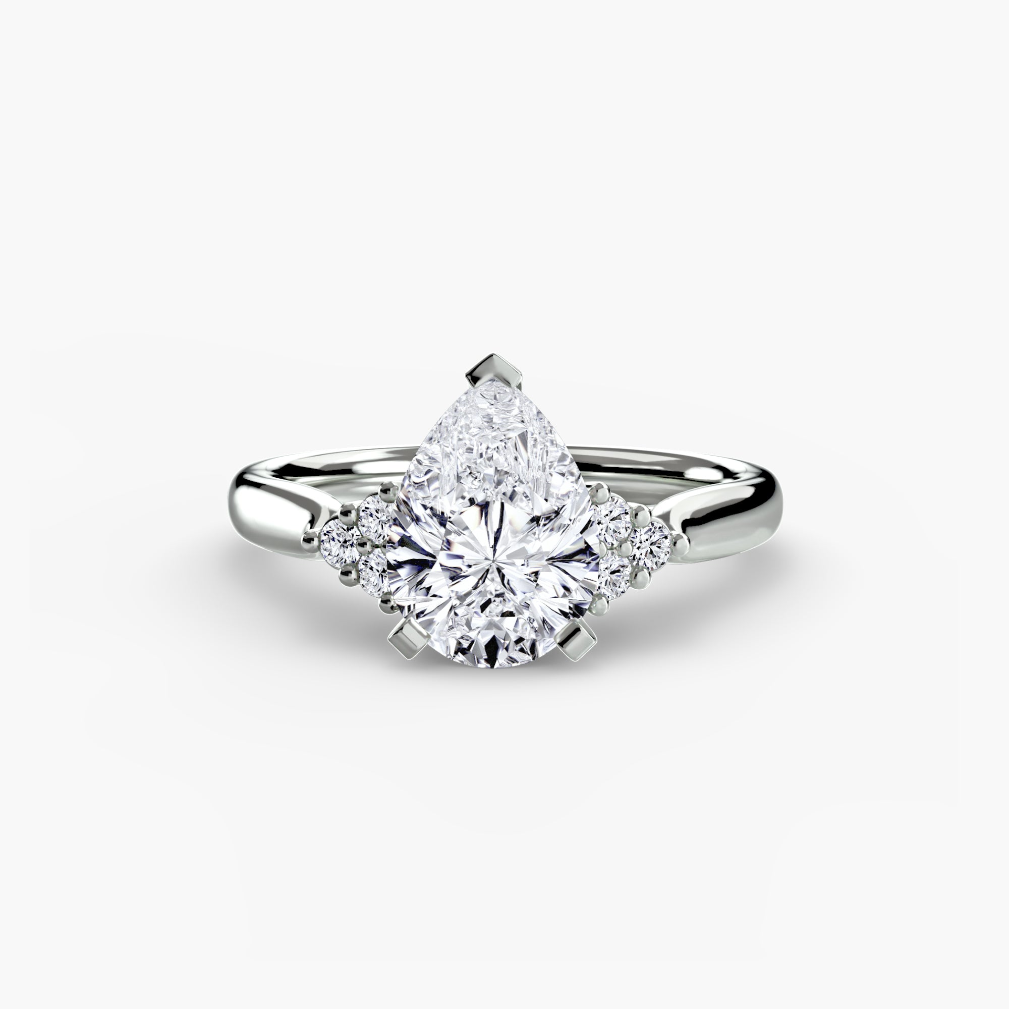 Solitaire with Cluster Shoulders 2