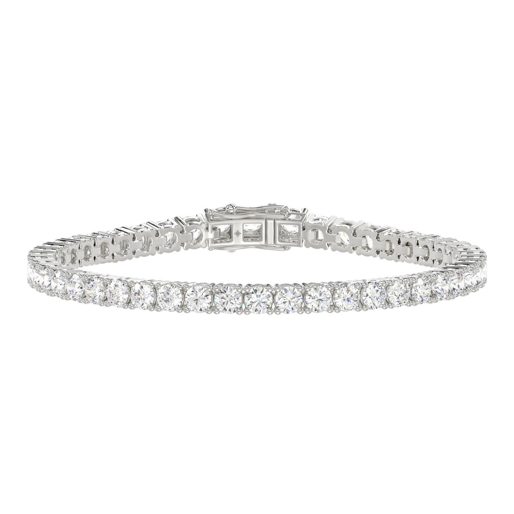 Basket 4 Prong Tennis Bracelet - 14K White Gold - 2.57ct