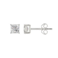 Lab Diamond 4-Prong Princess Stud Earring 10K White Gold - 10K White Gold - 1ct