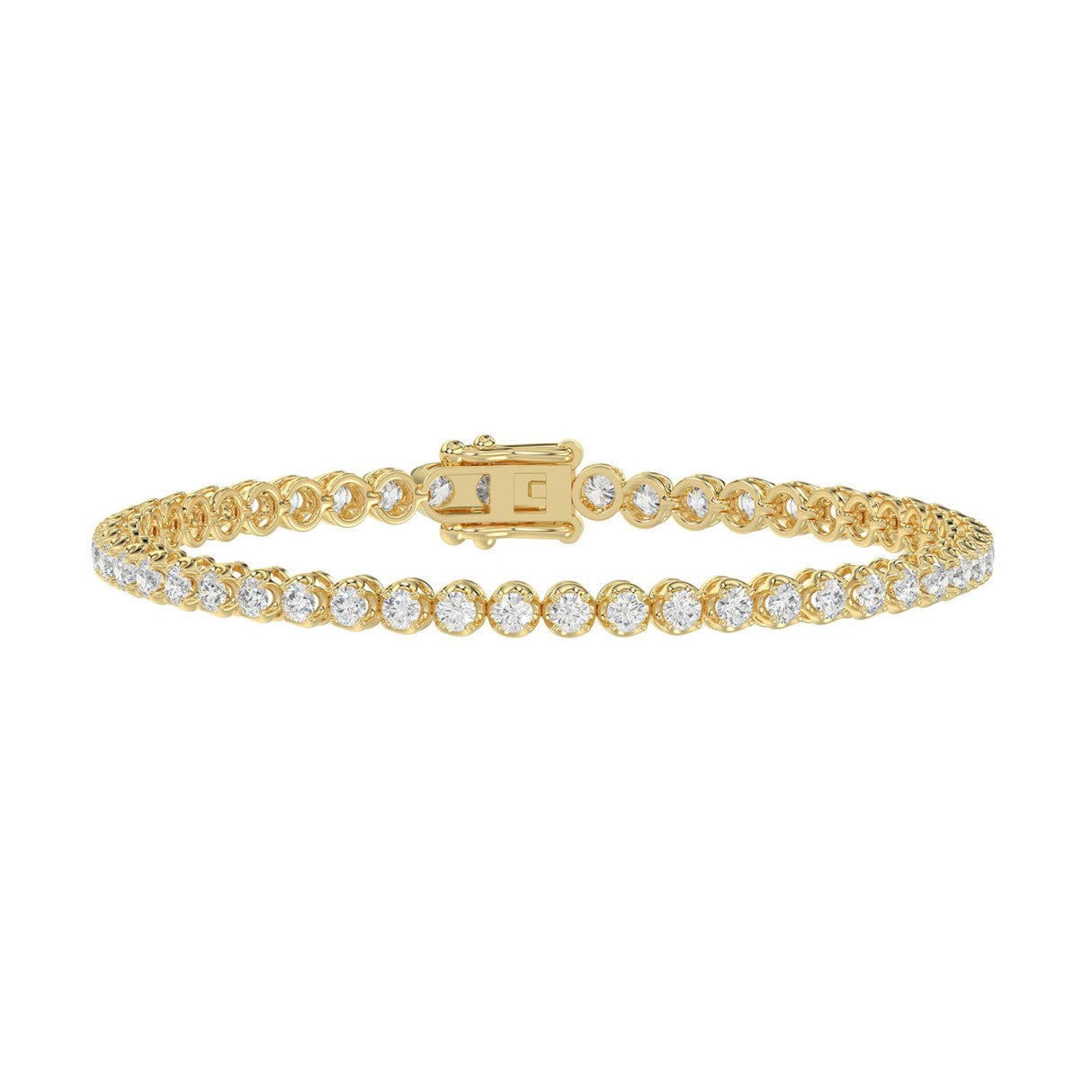Microfusion Prong Set Tennis Bracelet - 10K Yellow Gold - 3.43ct