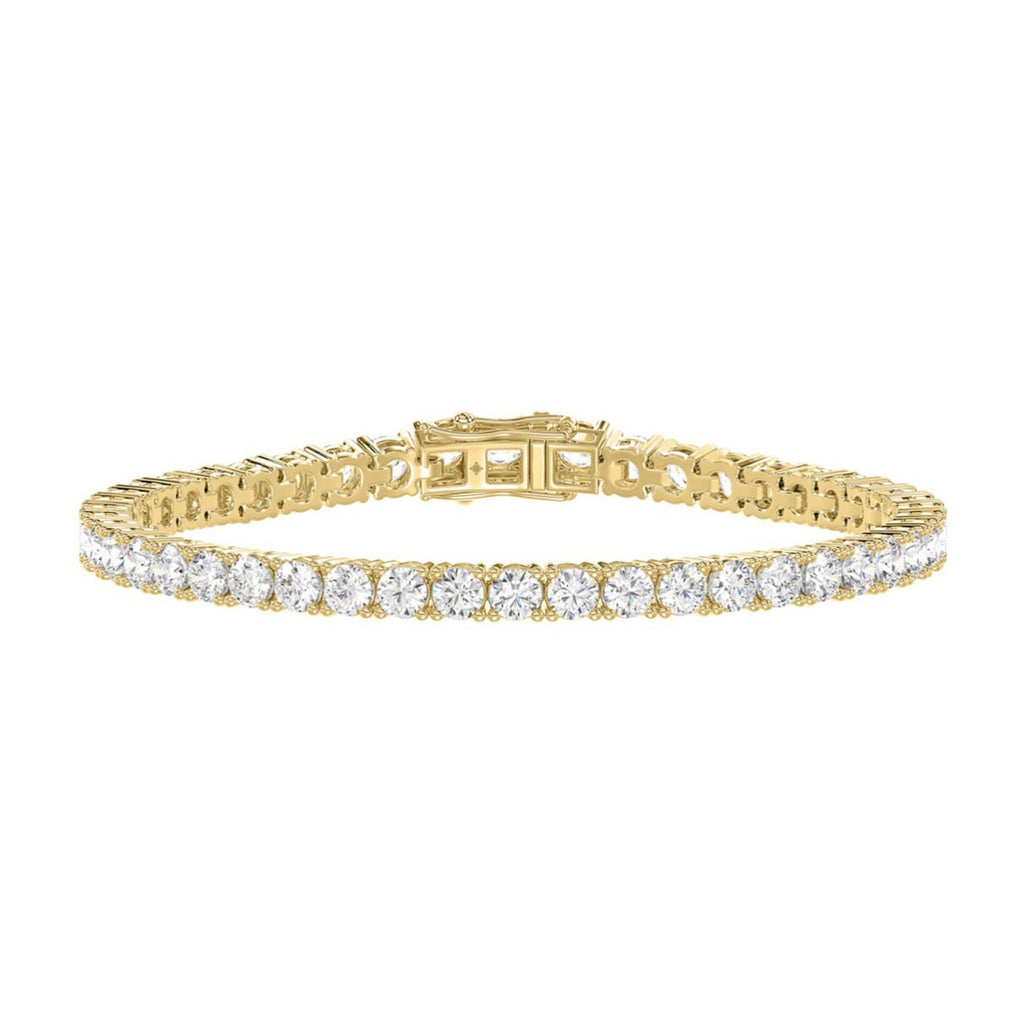 Basket 4 Prong Tennis Bracelet - 10K Yellow Gold - 3.64ct