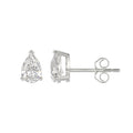 Lab Diamond 3-Prong Pear Stud Earring 10K White Gold - 10K White Gold - 1.5ct