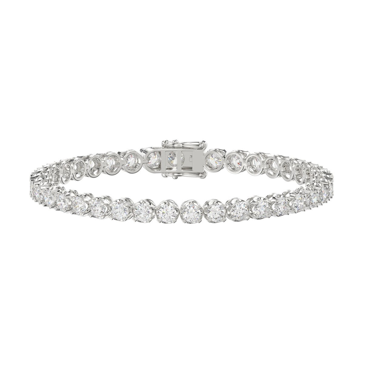 Microfusion Prong Set Tennis Bracelet - 10K White Gold - 7ct