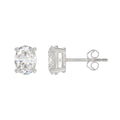 Lab Diamond 4-Prong Oval Stud Earring 14K White Gold - 14K White Gold - 3ct