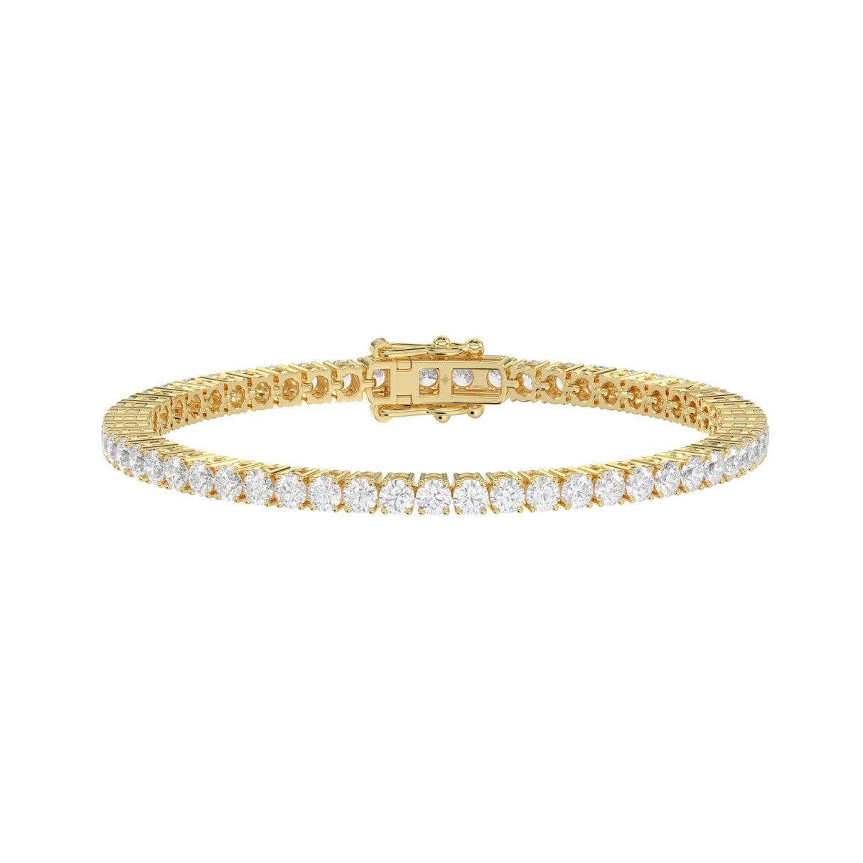 Basket 4 Prong Tennis Bracelet - 10K Yellow Gold - 4.74ct