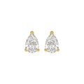 Lab Diamond 3-Prong Pear Stud Earring 14K Yellow Gold - 14K Yellow Gold - 2ct