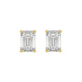 Lab Diamond 4-Prong Emerald Cut Stud Earring 14K Yellow Gold - 14K Yellow Gold - 3ct
