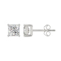 Lab Diamond 4-Prong Princess Stud Earring 10K White Gold - 10K White Gold - 2.5ct