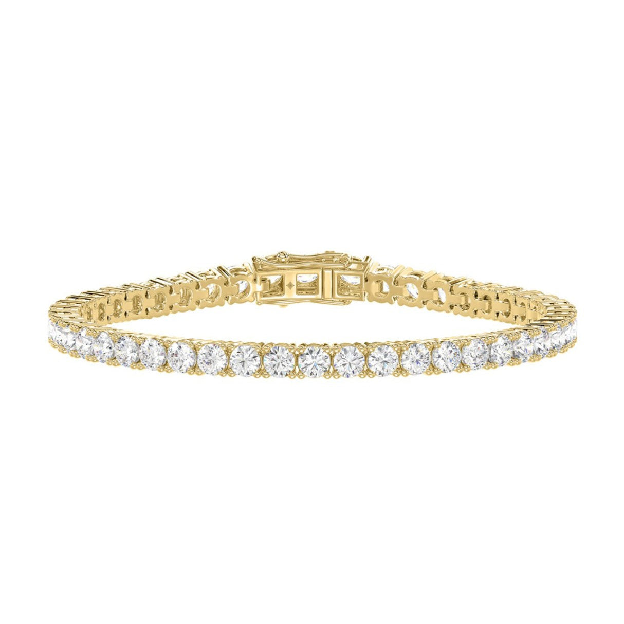 Basket 4 Prong Tennis Bracelet - 10K Yellow Gold - 3ct