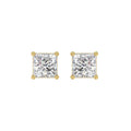 Lab Diamond 4-Prong Princess Stud Earring 14K Yellow Gold - 14K Yellow Gold - 2.5ct