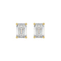 Lab Diamond 4-Prong Emerald Cut Stud Earring 14K Yellow Gold - 14K Yellow Gold - 2.5ct