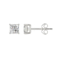 Lab Diamond 4-Prong Princess Stud Earring 10K White Gold - 10K White Gold - 1.5ct