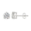 Lab Diamond 3-Prong Round Brilliant Stud Earring 14K White Gold - 14K White Gold - 4ct
