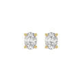 Lab Diamond 4-Prong Oval Stud Earring 14K Yellow Gold - 14K Yellow Gold - 1.5ct