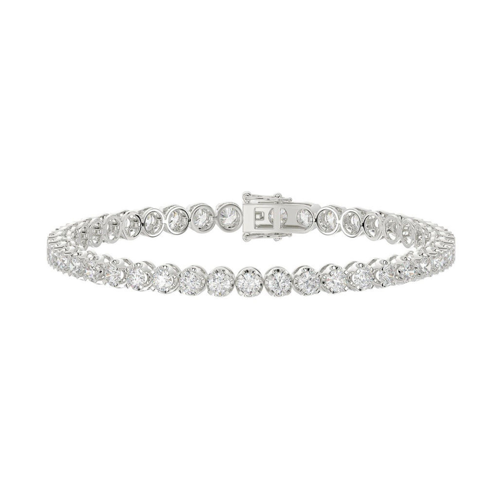 Microfusion Prong Set Tennis Bracelet - 10K White Gold - 6.07ct