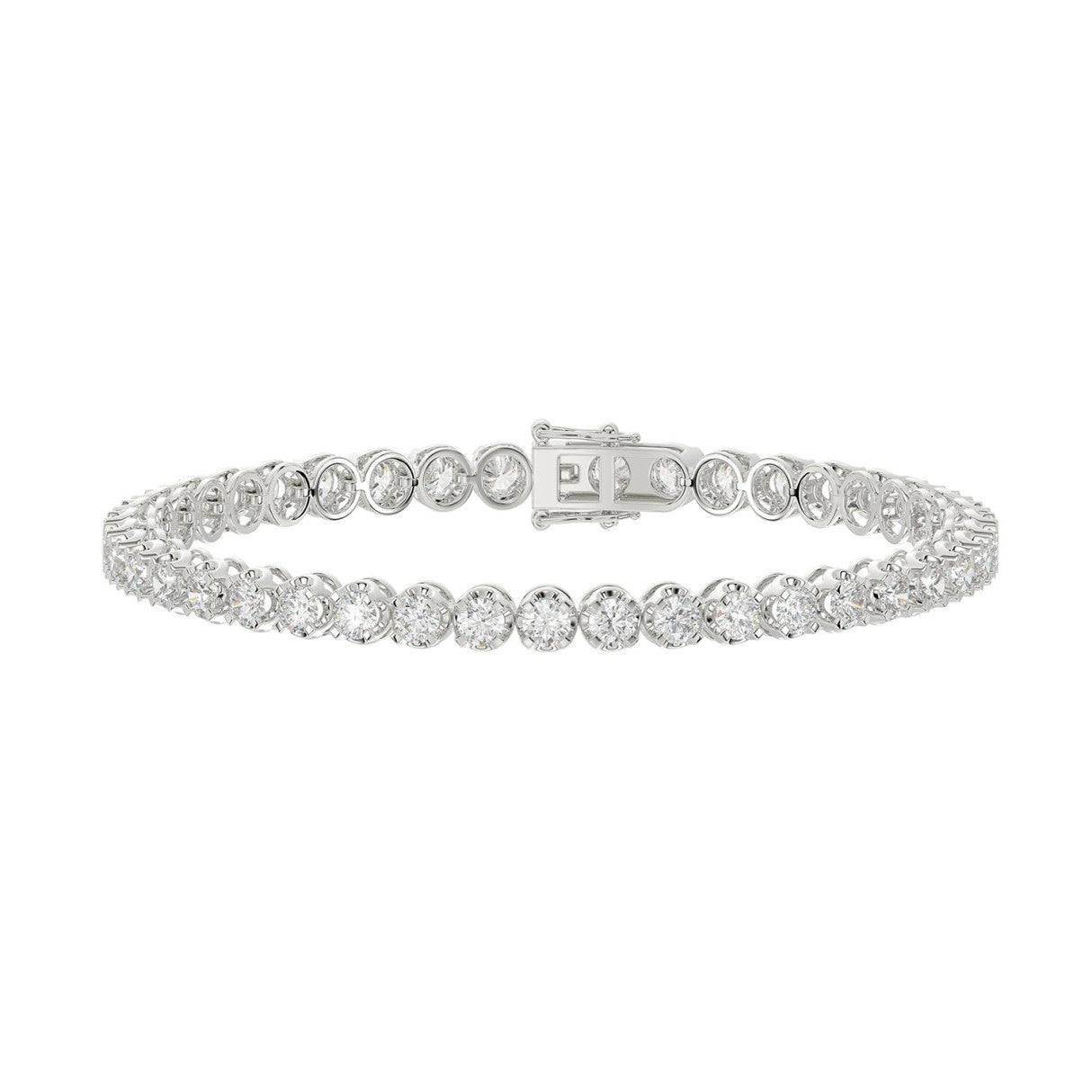 Microfusion Prong Set Tennis Bracelet - 10K White Gold - 6.07ct