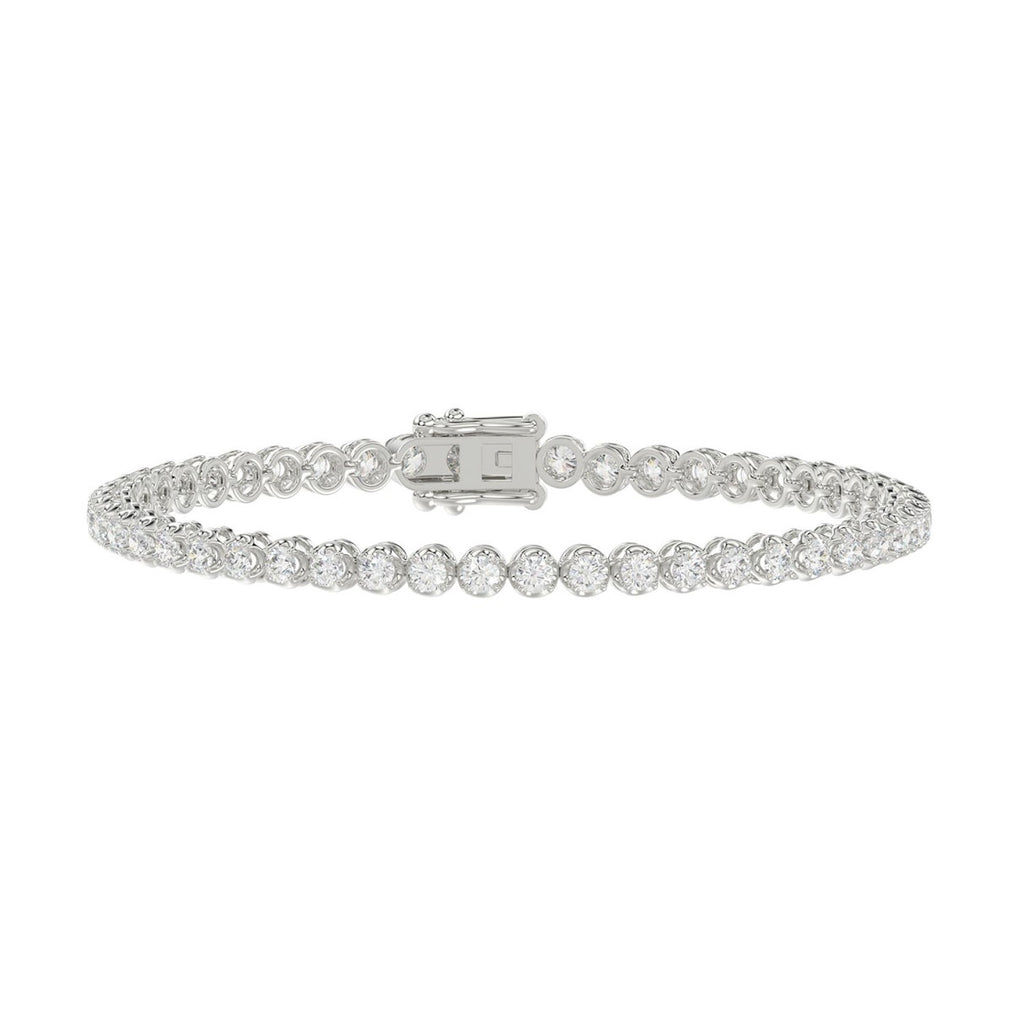 Microfusion Prong Set Tennis Bracelet - 10K White Gold - 3ct