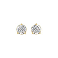 Lab Diamond 3-Prong Basket Pushback Stud Earring 10K Yellow Gold - 10K Yellow Gold - 2ct