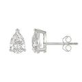 Lab Diamond 3-Prong Pear Stud Earring 14K White Gold - 14K White Gold - 3ct