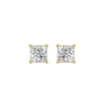 Lab Diamond 4-Prong Princess Stud Earring 14K Yellow Gold - 14K Yellow Gold - 1.5ct