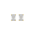 Lab Diamond 4-Prong Emerald Cut Stud Earring 14K Yellow Gold - 14K Yellow Gold - 1ct