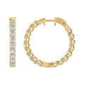 Lab Diamond Inside-Out Round Hoop Earring 10K Yellow Gold - 10K Yellow Gold - 3ct