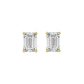 Lab Diamond 4-Prong Emerald Cut Stud Earring 10K Yellow Gold - 10K Yellow Gold - 2ct