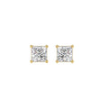 Lab Diamond 4-Prong Princess Stud Earring 14K Yellow Gold - 14K Yellow Gold - 1ct