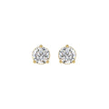 3 Prong Basket Pushback Stud Earrings - 14K Yellow Gold - 1.5ct