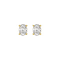 Lab Diamond 4-Prong Oval Stud Earring 10K Yellow Gold - 10K Yellow Gold - 1ct