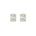Lab Diamond 4-Prong Oval Stud Earring 14K Yellow Gold - 14K Yellow Gold - 2ct
