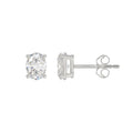 Lab Diamond 4-Prong Oval Stud Earring 14K White Gold - 14K White Gold - 1.5ct