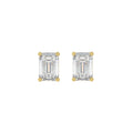 Lab Diamond 4-Prong Emerald Cut Stud Earring 10K Yellow Gold - 10K Yellow Gold - 1.5ct