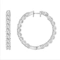 Lab Diamond Inside-Out Round Hoop Earring 14K White Gold - 14K White Gold - 7ct