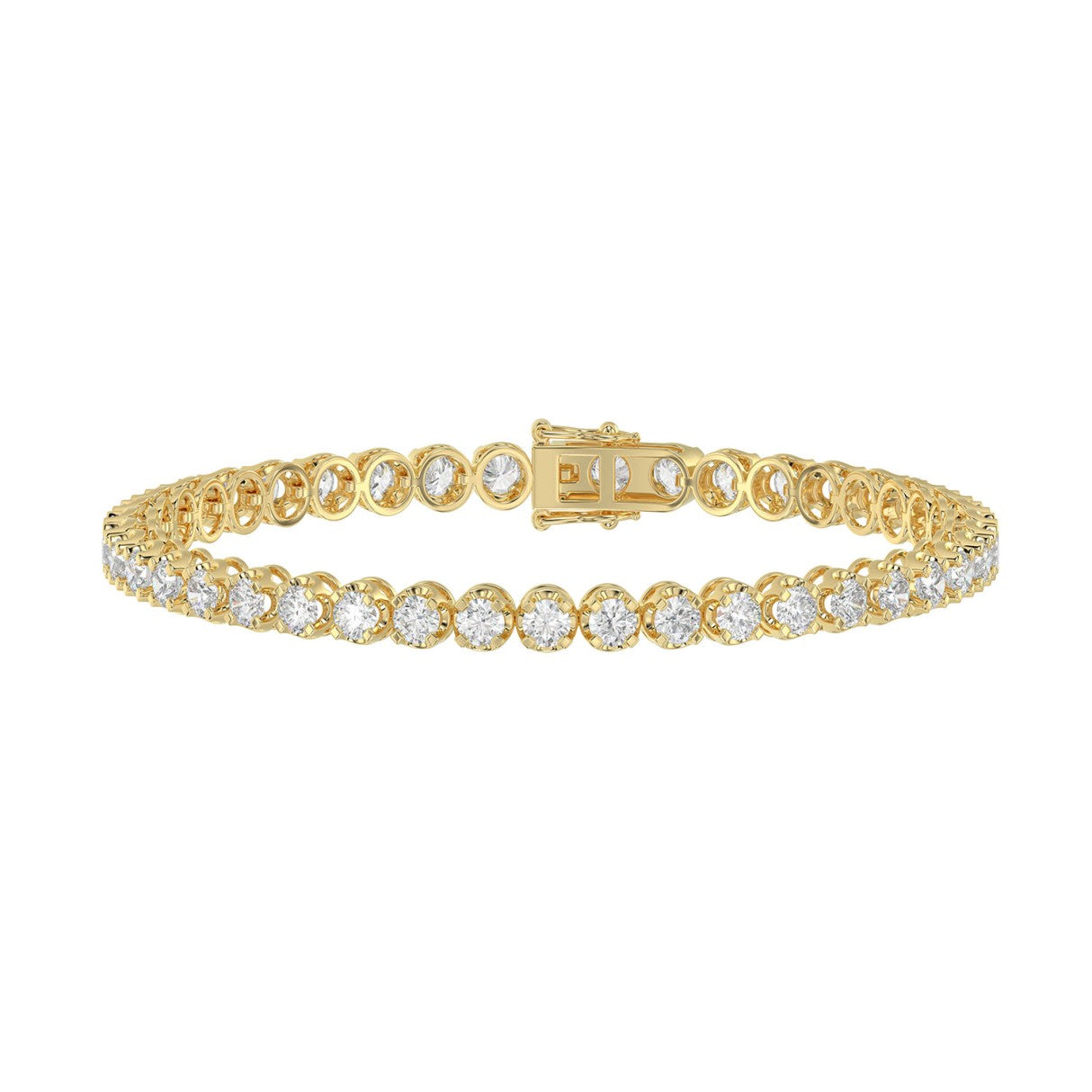 Microfusion Prong Set Tennis Bracelet - 10K Yellow Gold - 6.07ct