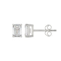 Lab Diamond 4-Prong Emerald Cut Stud Earring 10K White Gold - 10K White Gold - 1.5ct