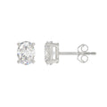 Lab Diamond 4-Prong Oval Stud Earring 14K White Gold - 14K White Gold - 2ct