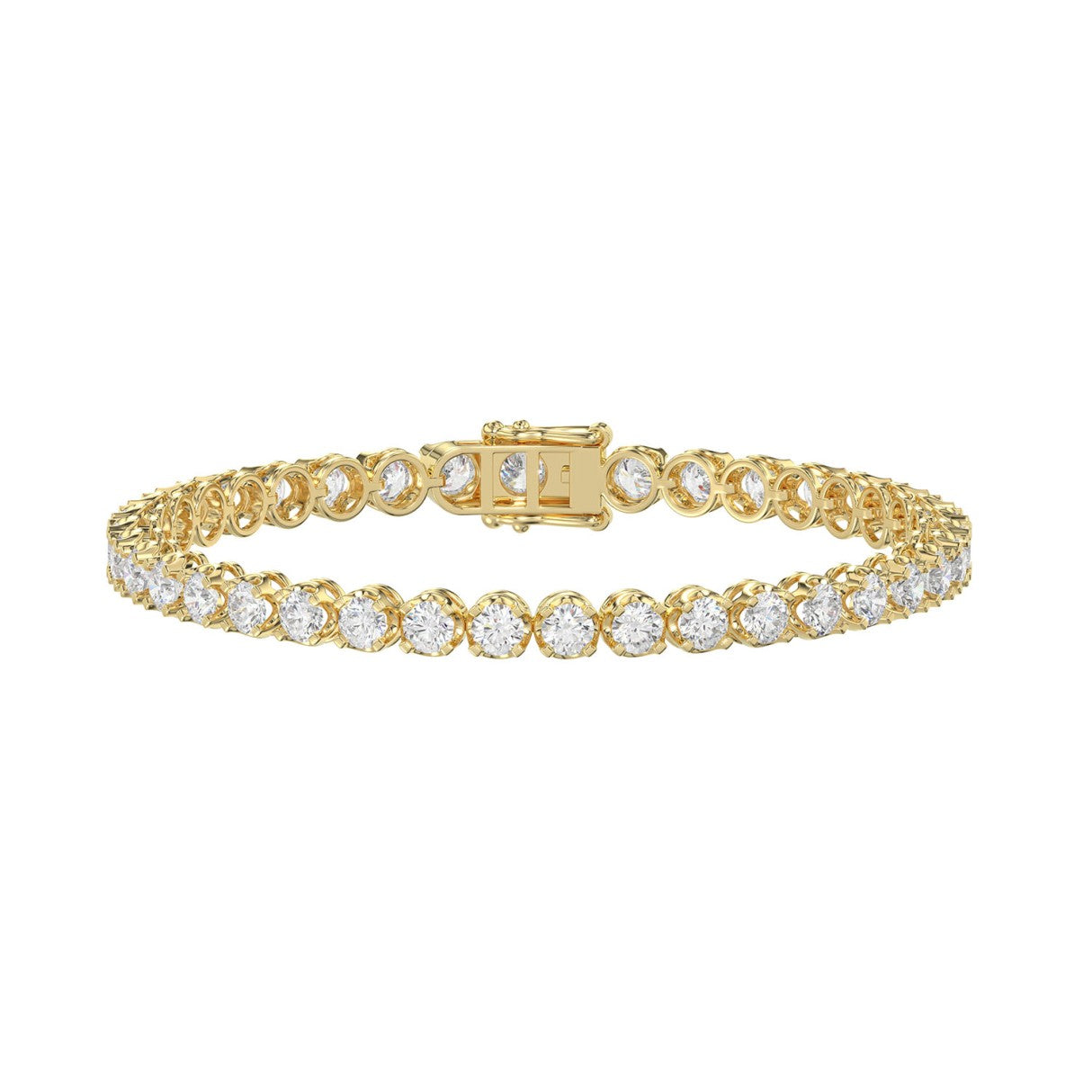 Microfusion Prong Set Tennis Bracelet - 10K Yellow Gold - 6.5ct