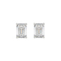 Lab Diamond 4-Prong Emerald Cut Stud Earring 14K White Gold - 14K White Gold - 2.5ct