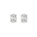 Lab Diamond 4-Prong Oval Stud Earring 14K White Gold - 14K White Gold - 2.5ct