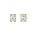 Lab Diamond 4-Prong Oval Stud Earring 10K Yellow Gold - 10K Yellow Gold - 2.5ct