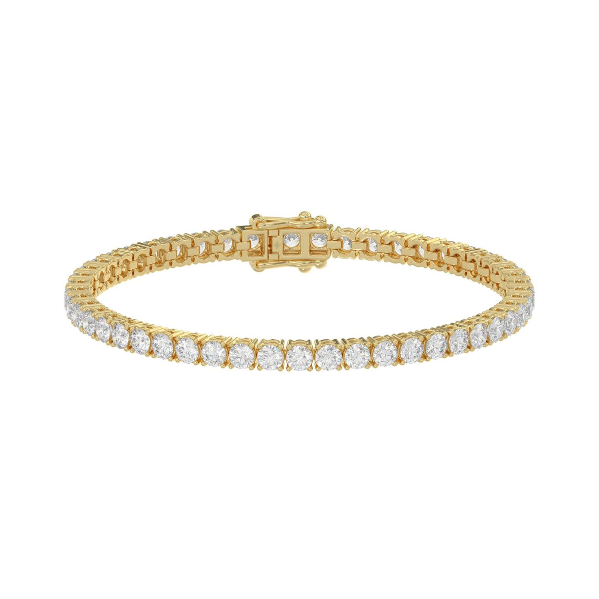Basket 4 Prong Tennis Bracelet - 10K Yellow Gold - 6ct