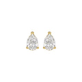 Lab Diamond 3-Prong Pear Stud Earring 10K Yellow Gold - 10K Yellow Gold - 1ct