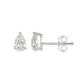Lab Diamond 3-Prong Pear Stud Earring 14K White Gold - 14K White Gold - 1ct