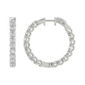 Lab Diamond Inside-Out Round Hoop Earring 10K White Gold - 10K White Gold - 5ct