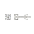 Lab Diamond 4-Prong Princess Stud Earring 10K White Gold - 10K White Gold - 2ct