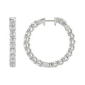 Lab Diamond Inside-Out Round Hoop Earring 14K White Gold - 14K White Gold - 3ct