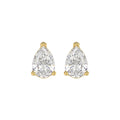 Lab Diamond 3-Prong Pear Stud Earring 14K Yellow Gold - 14K Yellow Gold - 3ct
